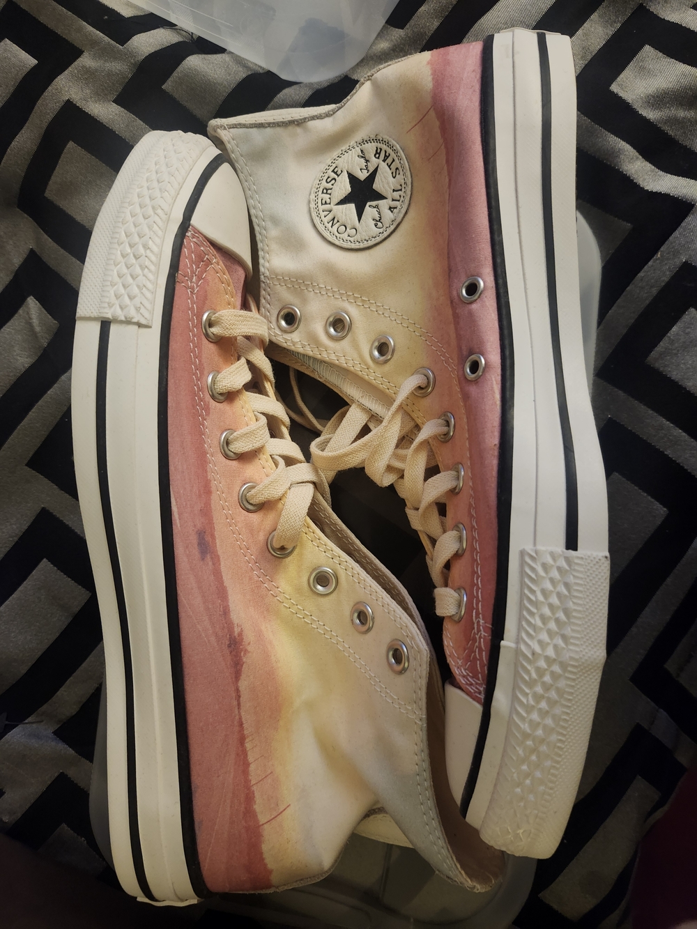 Converse High-Top Platform Sneakers - Pink and Yellow Ombre -Never Worn